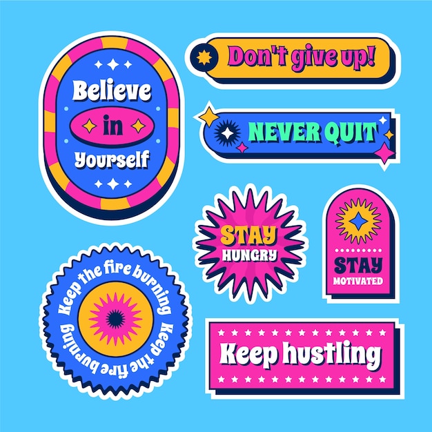 Vector hand drawn retro sticker design