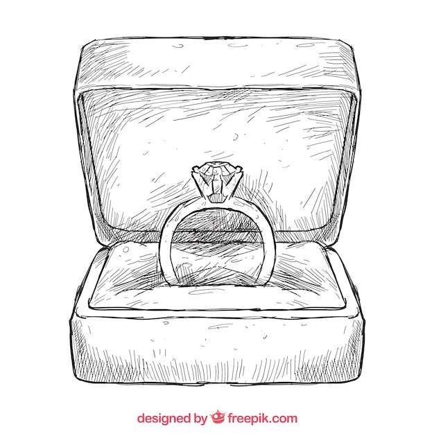 Vector hand drawn ring