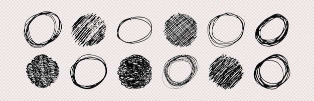 Hand drawn scribble circles