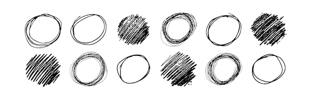 Hand drawn scribble circles