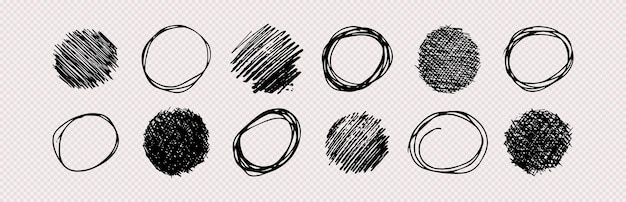 Vector hand drawn scribble circles