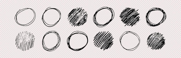 Vector hand drawn scribble circles