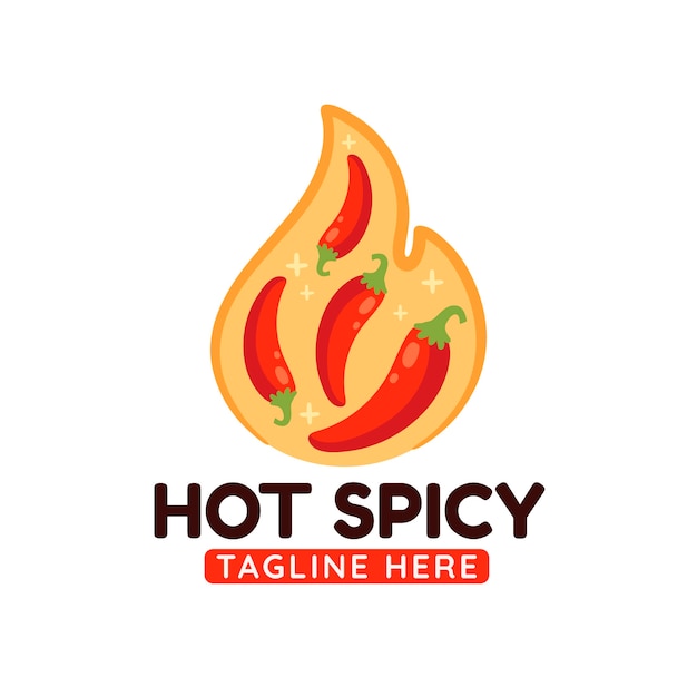 Hand drawn spicy logo template