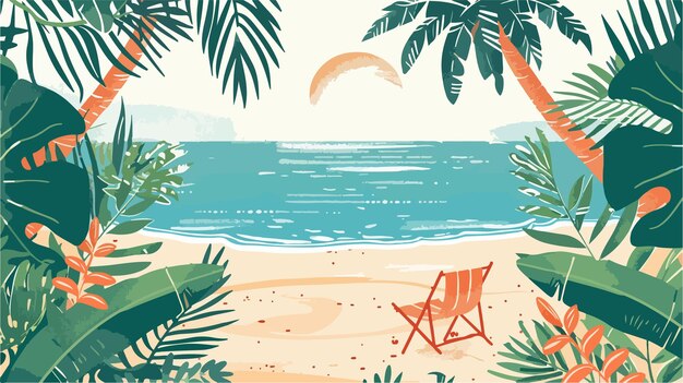 Vector hand drawn summer holiday greeting cards with beautiful designs