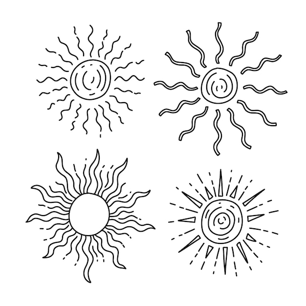 Hand drawn sun drawing illustration