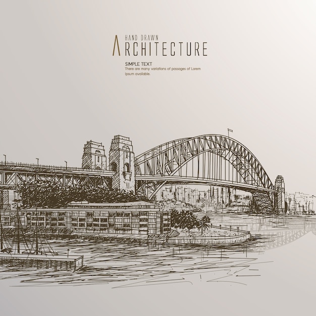 Hand drawn Sydney harbour bridge.