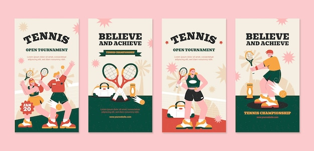 Hand drawn tennis game instagram stories