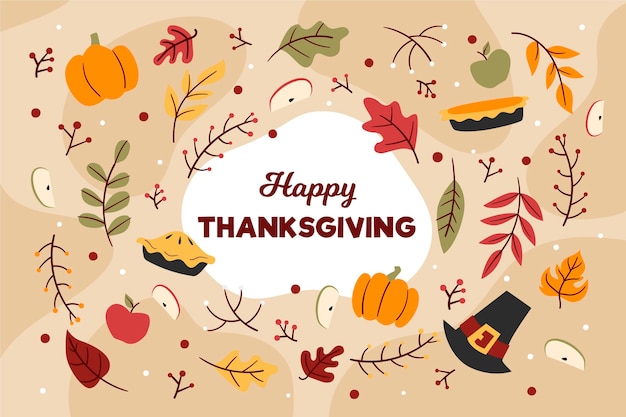 Hand drawn thanksgiving background