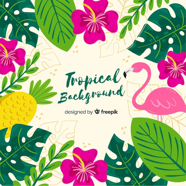 Hand drawn tropical background