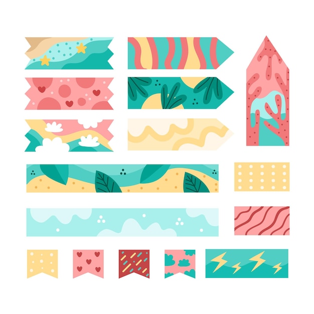 Hand drawn washi tape pack