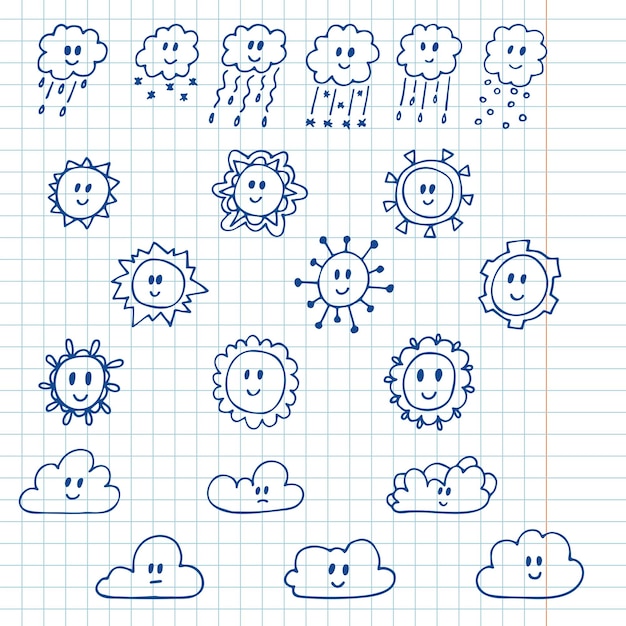 Hand drawn weather icons