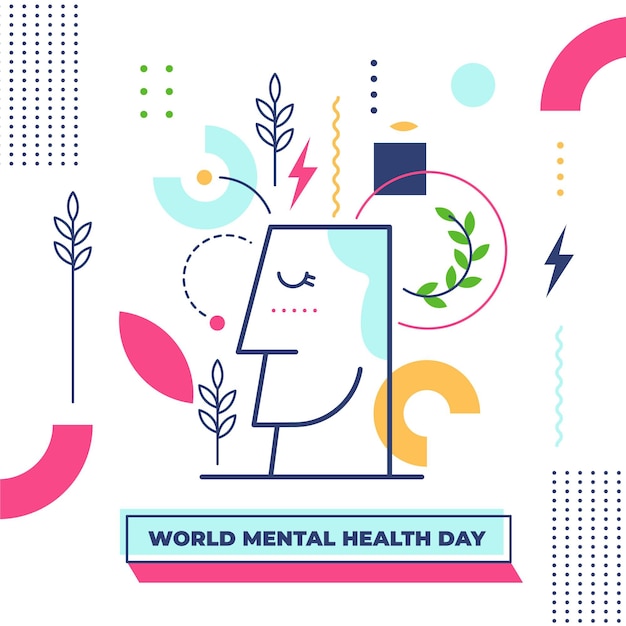 Hand drawn world mental health day