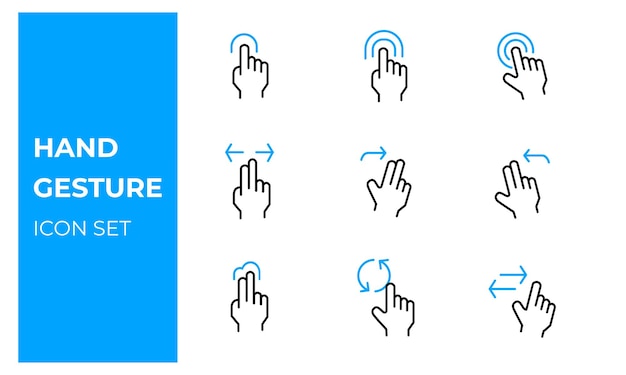 Vector hand gesture icon set