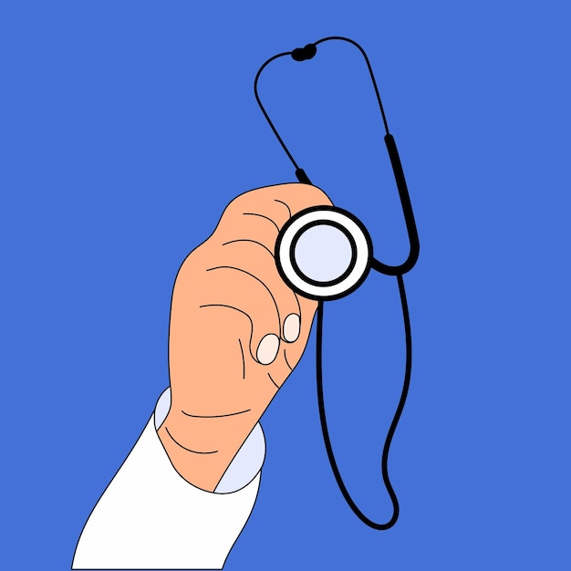 Vector hand holding stethoscope