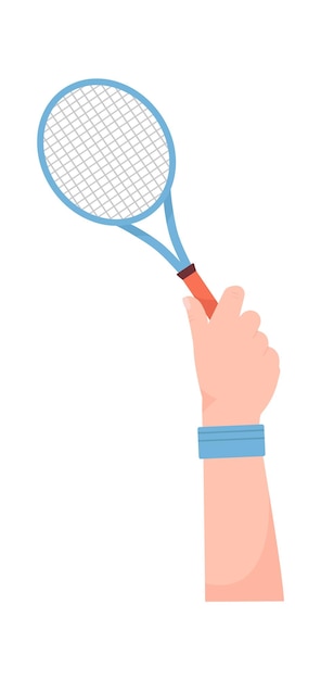 Vector hand holding tennis racket