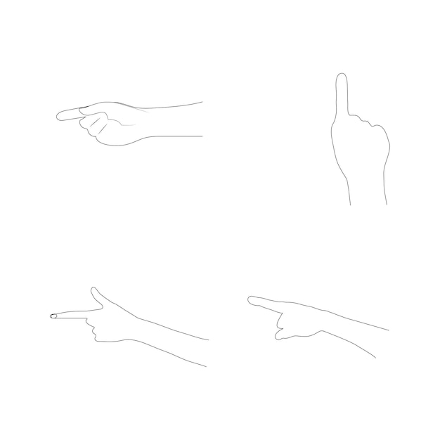 Vector hand icon pointing