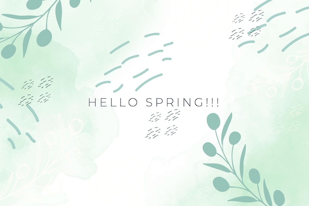 Hand painted green watercolor background template