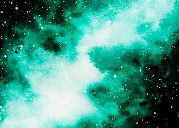 Vector hand painted watercolor galaxy background with stars