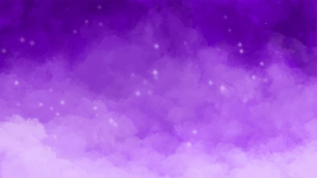 Hand painted watercolor purple sky background