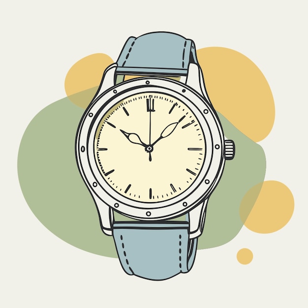 Vector hand watch vactor desing vector illustration line circuit