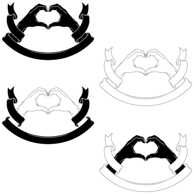 Hands forming a heart with ribbon