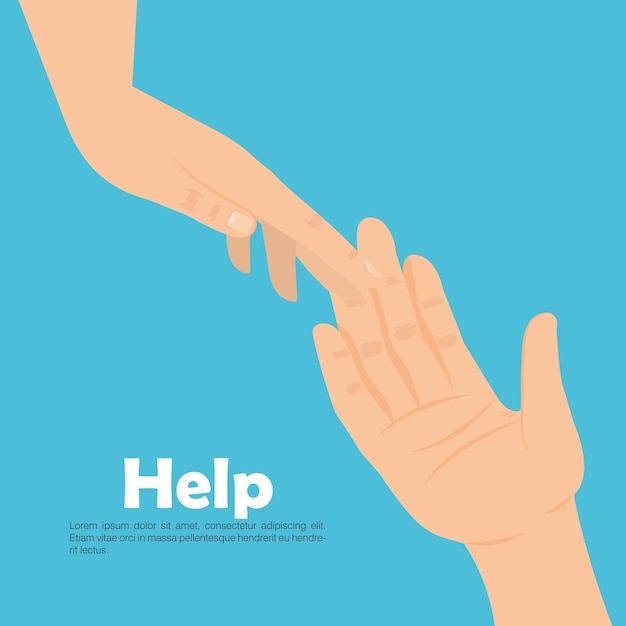 Vector hands human help icon