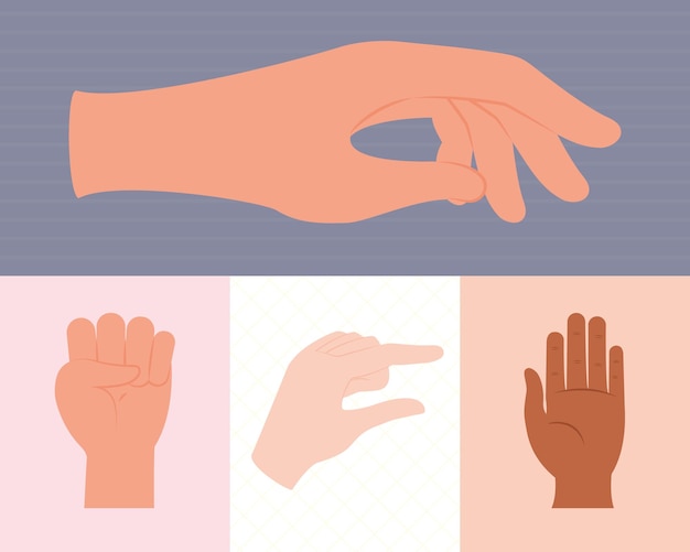 Hands icon set