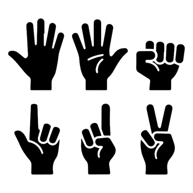 Vector hands isolated on a white background hand collection vector outline illustration