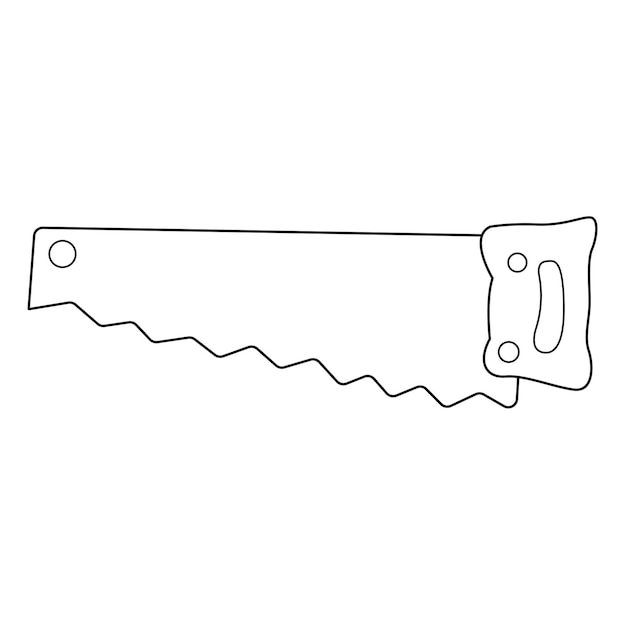 Handsaw outline vector on white background