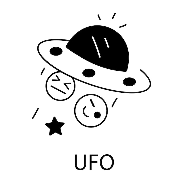 Handy linear icon of an ufo