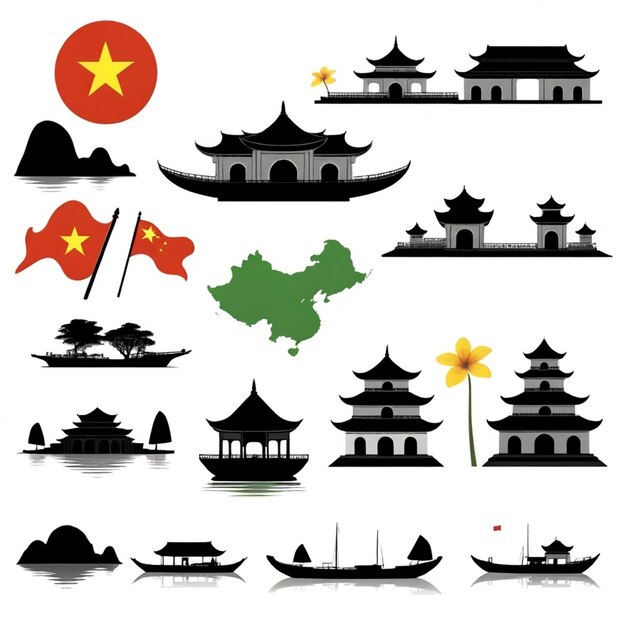 Vector hanoi vector set white background isolated a high quality image