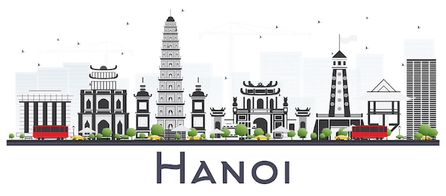 Vector hanoi vietnam city skyline