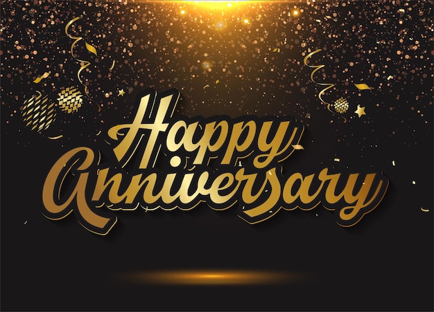 Vector happy anniversary banner design anniversary celebration vector