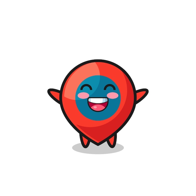 Happy baby location symbol cartoon character