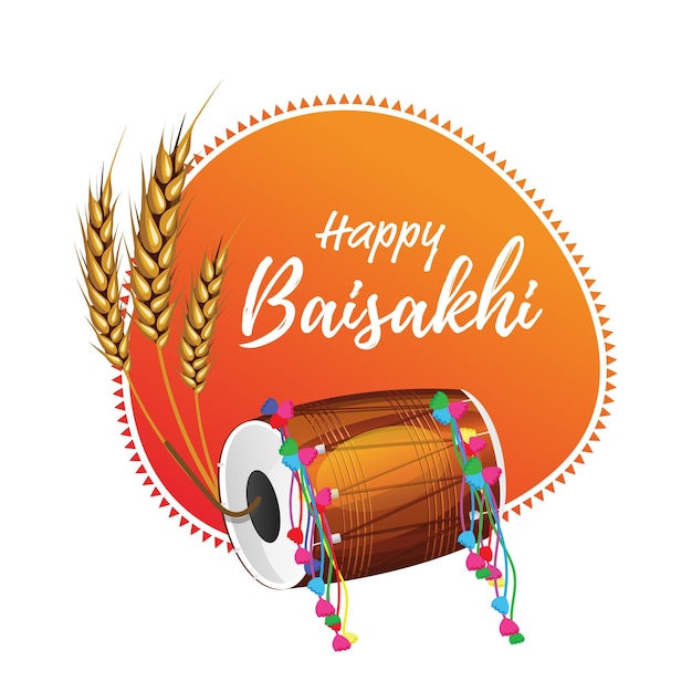 Happy baisakhi vaisakhi festival vector background