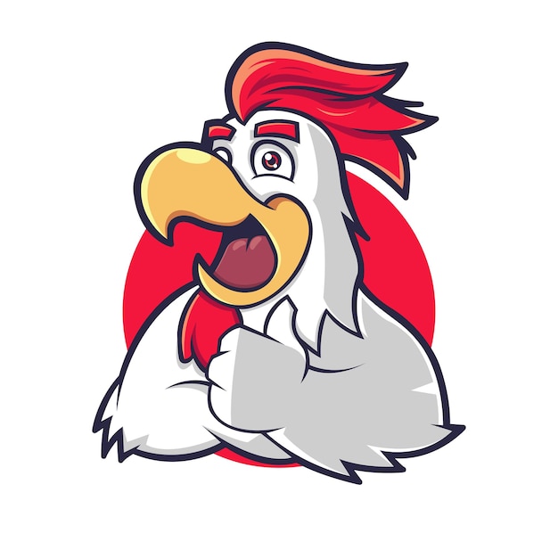 Happy Big Chicken Mascot Illustration