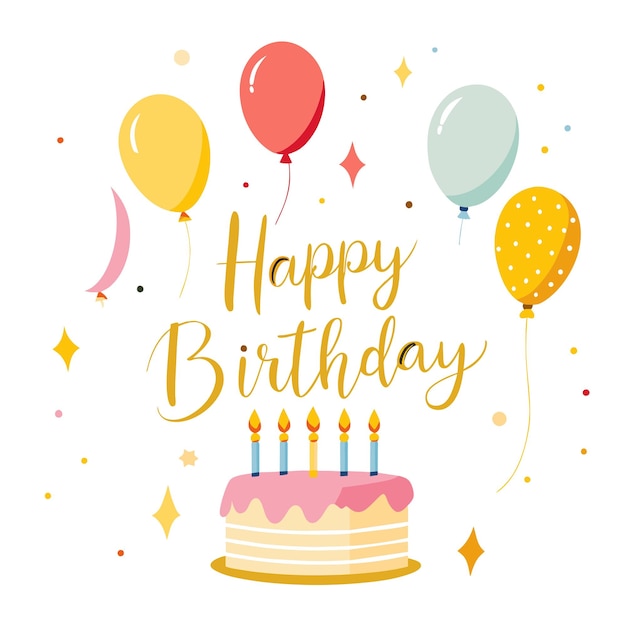 Happy Birthday Day greeting Card vector illustration