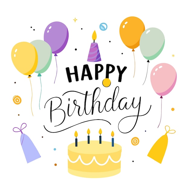 Happy Birthday Day greeting Card vector illustration