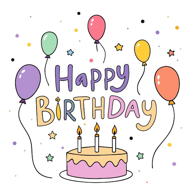 Happy Birthday Day greeting Card vector illustration