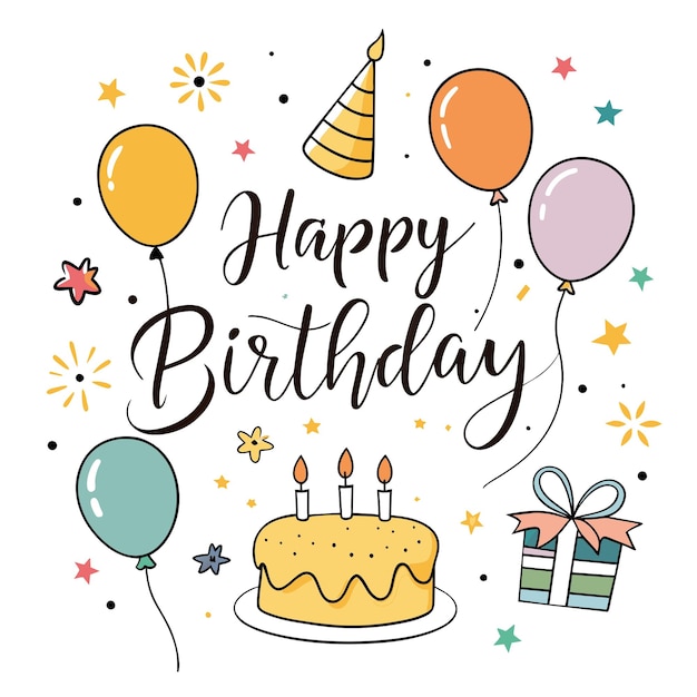 Happy Birthday Day greeting Card vector illustration