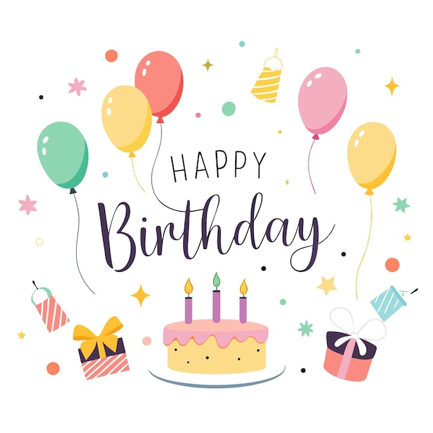 Happy Birthday Day greeting Card vector illustration