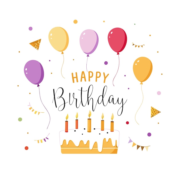 Happy Birthday Day greeting Card vector illustration