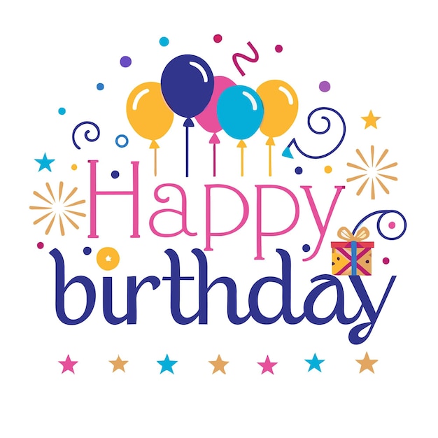 Happy Birthday Greeting card vector illustration