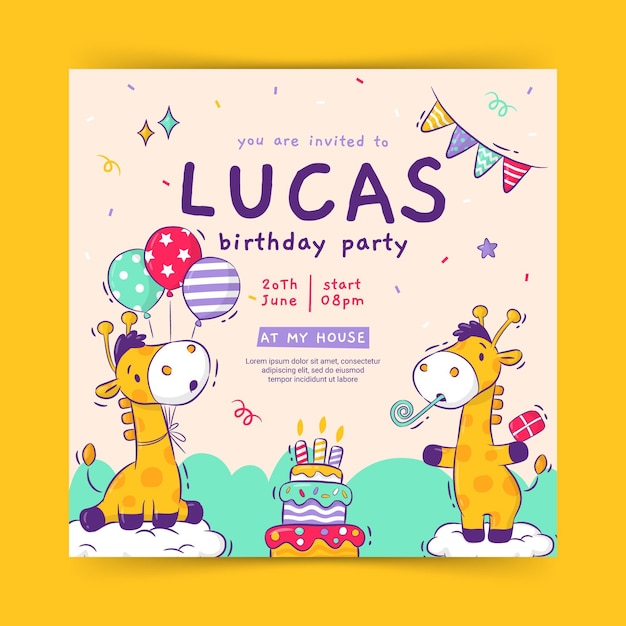 Happy birthday invitation template