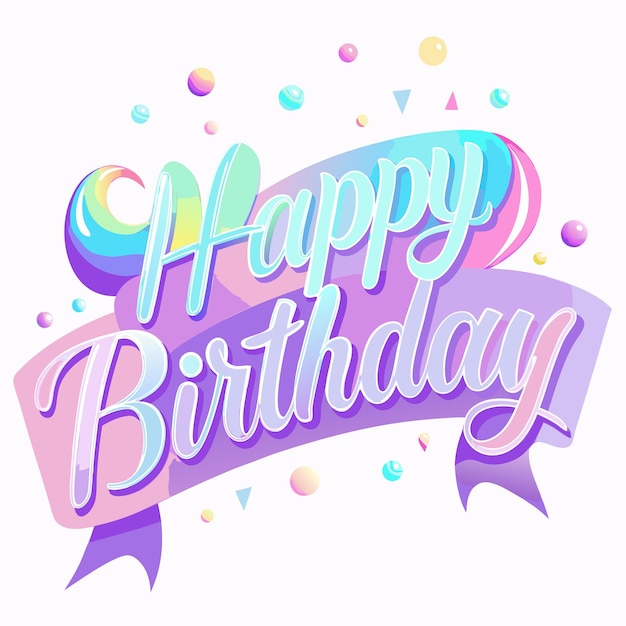 Vector happy birthday typography banner background design