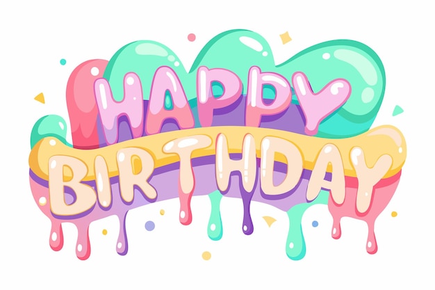 Vector happy birthday typography banner background design