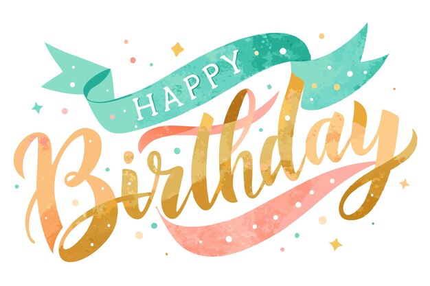 Vector happy birthday typography banner background design