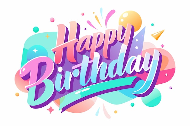 Vector happy birthday typography banner background design