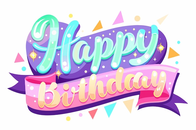 Vector happy birthday typography banner background design