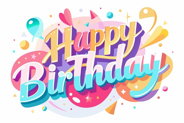 Vector happy birthday typography banner background design